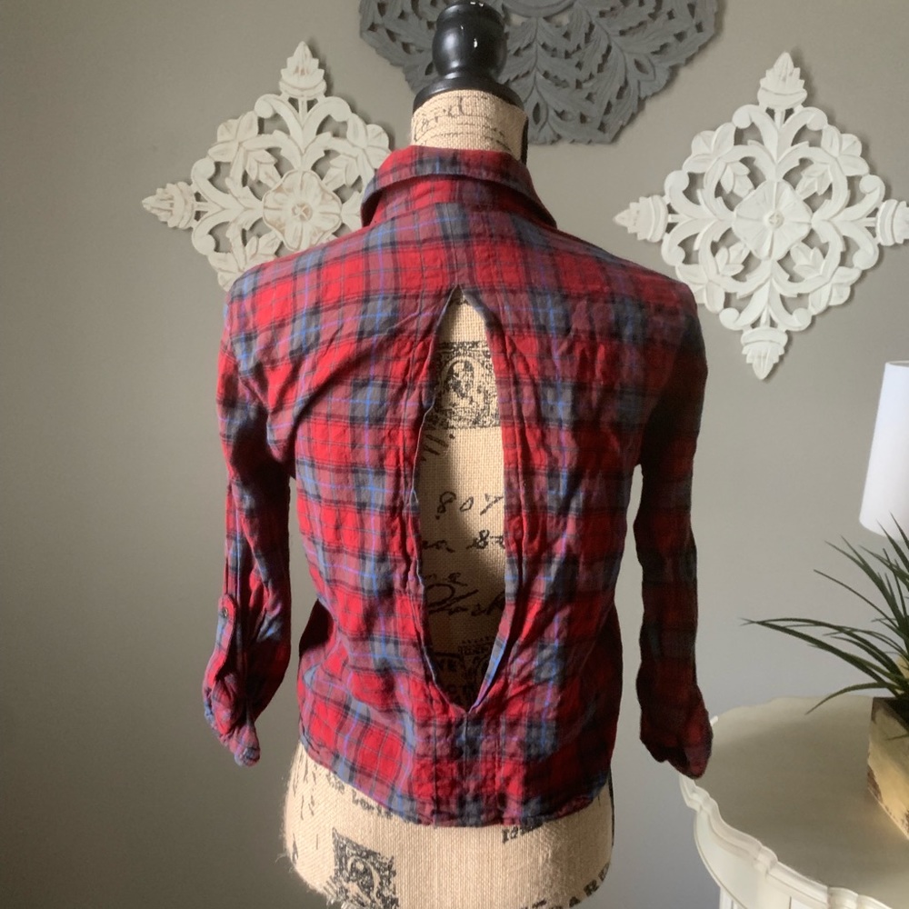 Open back flannel ❤️ - Picture 2 of 5